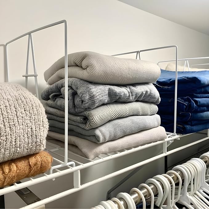 Evelots Wire Shelf Dividers -20 Pack- Closet Storage & Organization for Office/Pantry/Garage - Tall Shelf Separator - Easy Clip-No Tool - Solid Coated Steel