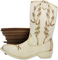 20-Piece DIY Wooden Hollow-Out Cowboy Boot Hanging Ornaments with Jute Twine & Wooden Tags for Wedding, Birthday, Holiday & Rustic Country Party Decorations