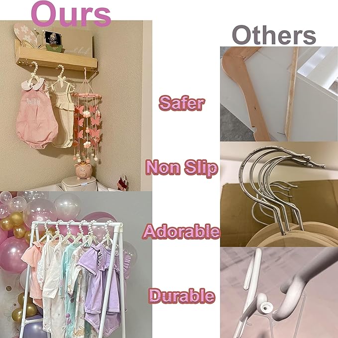 6Pack Baby Pet Dog Clothes Hangers, Mini Cute Pearl Hangers