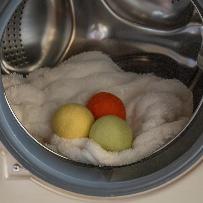 Wool Dryer Balls Handmade 3 Pack XL,Organic Laundry Dryer Balls,100% New Zealand Wool Natural Fabric Softener,Reusable 1000 Loads,Wrinkles Free, Shorten Drying Time,Baby Safe (3 Pack,Winter Sunshine)