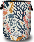 Corals and Tropical Fish Laundry Basket, Laundry Hamper Collapsible Oxford Cloth with Handle Clothes Toy Storage Bin for Bathroom Laundry Room Bedroom 15.7 X 20 Inch