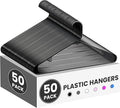 Simple Deluxe Plastic Hangers with Hooks 50 Pack, Durable & Space Saving Clothes Hangers with Non-Slip Hooks for Shirts, Coats, Dress, Black