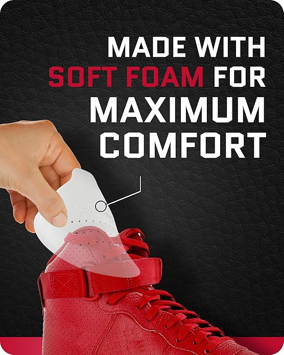 FORCEFIELD Shoe Crease Preventer - Foam Crease Protector for Shoes & Boots - Fits Inside Toe Box, Prevents Creasing - Adhesive Strips for Secure Fit - Fits Kids Size 4-7, Women’s 5-12, Men’s 8+