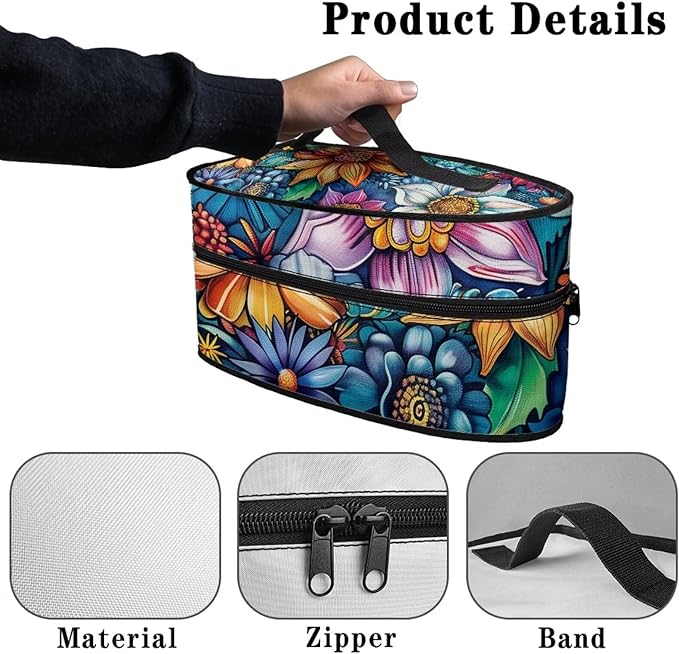 Mandala Iron Storage Case, Lightweight Foldable Steam Iron Case Bag for Women Dustproof & Easy to Carry Irons Carrying Storage Bag