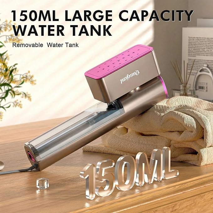 Travel Steamer for Clothes,100V-240V Portable Iron,15s Fast Heat Up,Handheld Steamer & Iron 2 in 1,LED Display, 150ml Large Water Tank, Travel Size Perfect for Global ＆ Europe