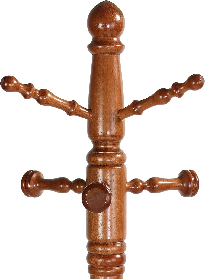 Cortesi Home Rachel Wooden Swivel Coat Rack, Oak