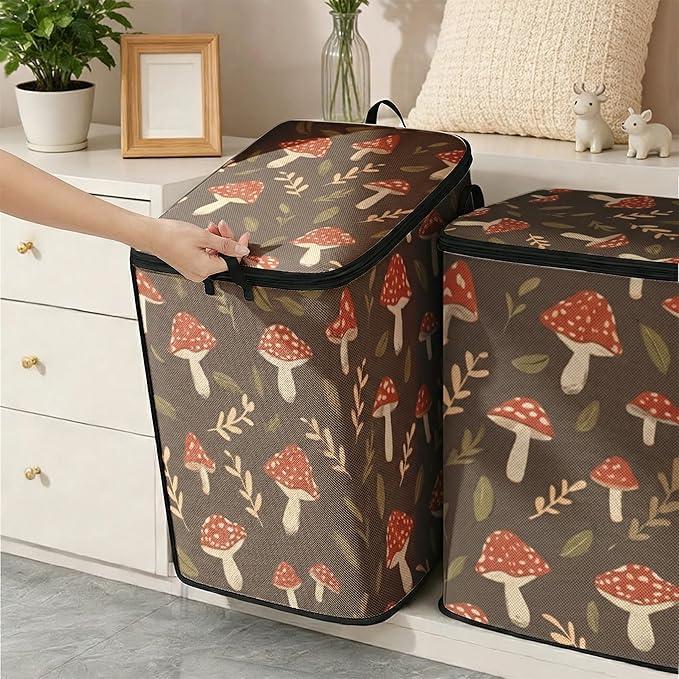 2pcs closet organizers and storage under bed,clothing blanket sweater sheet bedding comforter duvet quilt pillow toy storage bags with lids,dorm room essentials for containers 95L