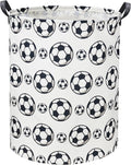 Kids Laundry Basket Soccer Hamper for Nursery Hamper Cute Kids Storage Bin Organizer Room Decor for Home(Black soccer)