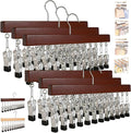 2026 New Closet Organizer with 10 Clips - Space Saving Hanging Closet Organizer, 12 Clips, Closet Organizers and Storage, 360° Rotating, for Jeans, Hats, Shorts, Socks (Brown*6)