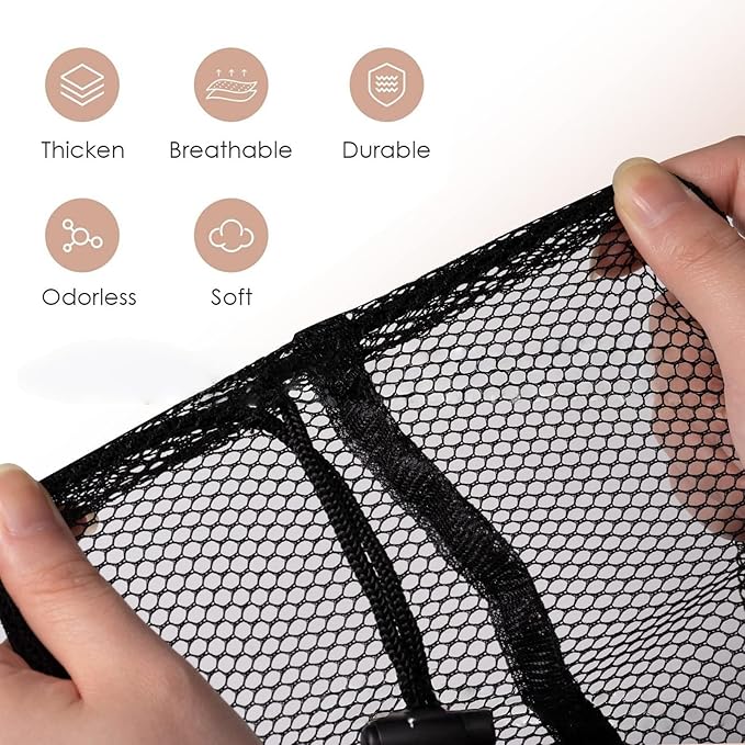 2 Pack 23x34 Inch Mesh Laundry Bags with Drawstring Closure | Large Mesh Wash Bag for Storage,Dorm,Travel,Family Use (Black)