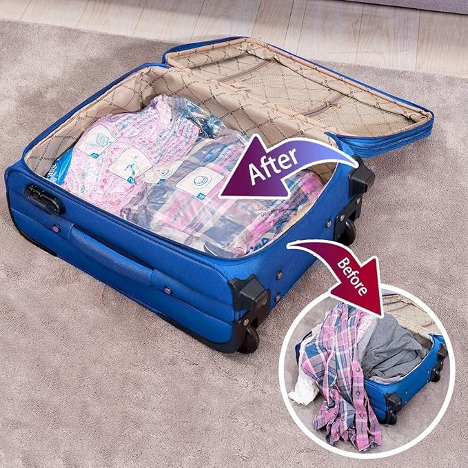 MEIQIHOME Vacuum Storage Bags, Space Saver Sealer Bags,Vacuum seal bags for clothing, Pillows, Comforters, Blankets, Bedding,18 COMBO