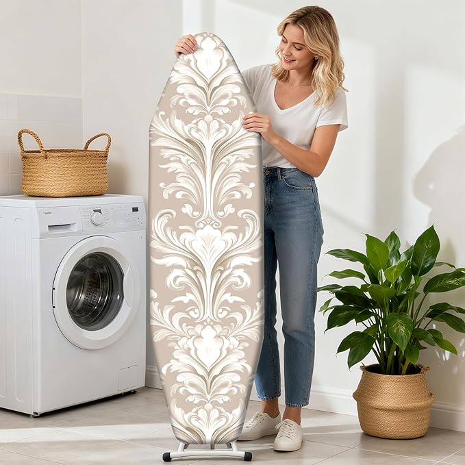 Ironing Board Cover 15"x54" Standard Size Replacement Thick Iron Board Covers Heavy Duty Non-Slip Board Cover Fitted with Elastic Edges and Velcro Straps