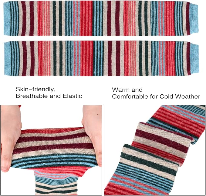 Benefeet Sox Wool Knit Leg Warmers for Women Vintage Boho Leg Warmers Long Winter Warm Thigh High Footless Boot Socks