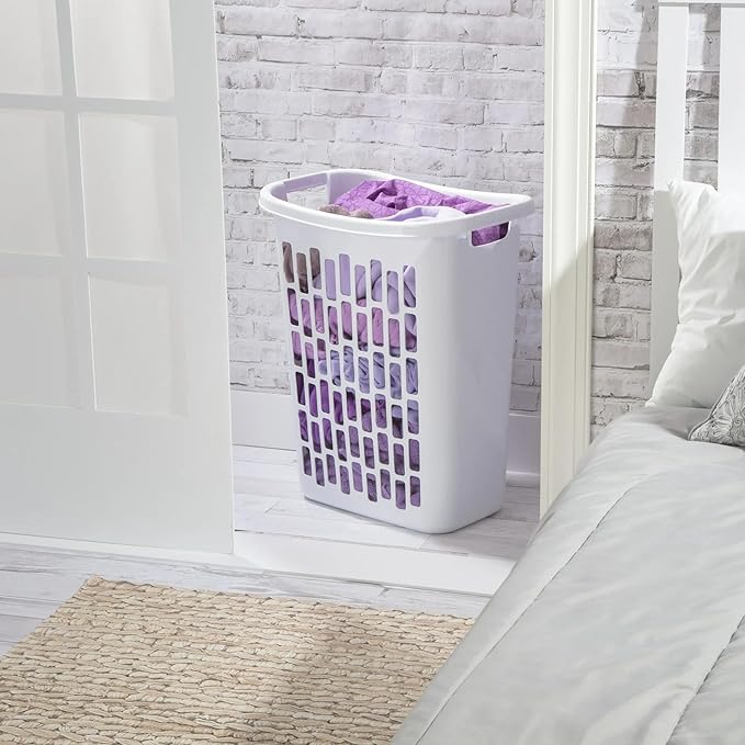 1.8 Bushel Rectangular Plastic Open Laundry Hamper, Large Capacity Laundry Hamper Basket,White, Set of 3