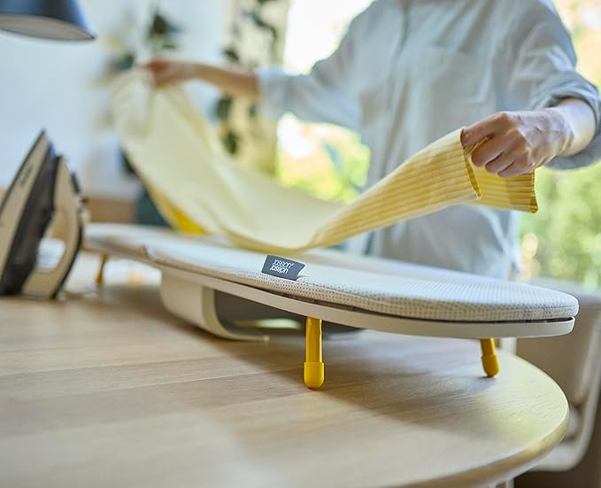 Joseph Joseph Pocket Max Portable Folding Tabletop Ironing Board, 43" Surface, Integrated Iron Storage Hook