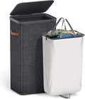 Sorbus Laundry Hamper with Lid - Collapsible Fabric Laundry Basket with Handles and Removable Laundry Bag – 26.5 Gallon (100 L) Dirty Clothes Hamper for Bedroom, bathroom and dorm (Black)