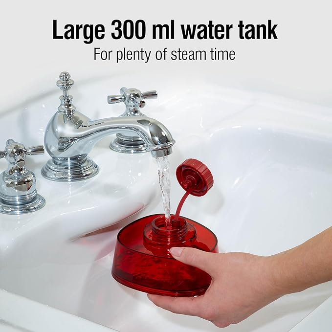 CHI Handheld Garment Steamer for Clothes, 2 Continuous Steam Modes, Full-Size 300 ml Capacity Water Tank, Ergonomic Handle, Vacation Essentials, 1600 Watts, 10’ Cord, Red (11590) (Pack of 2)