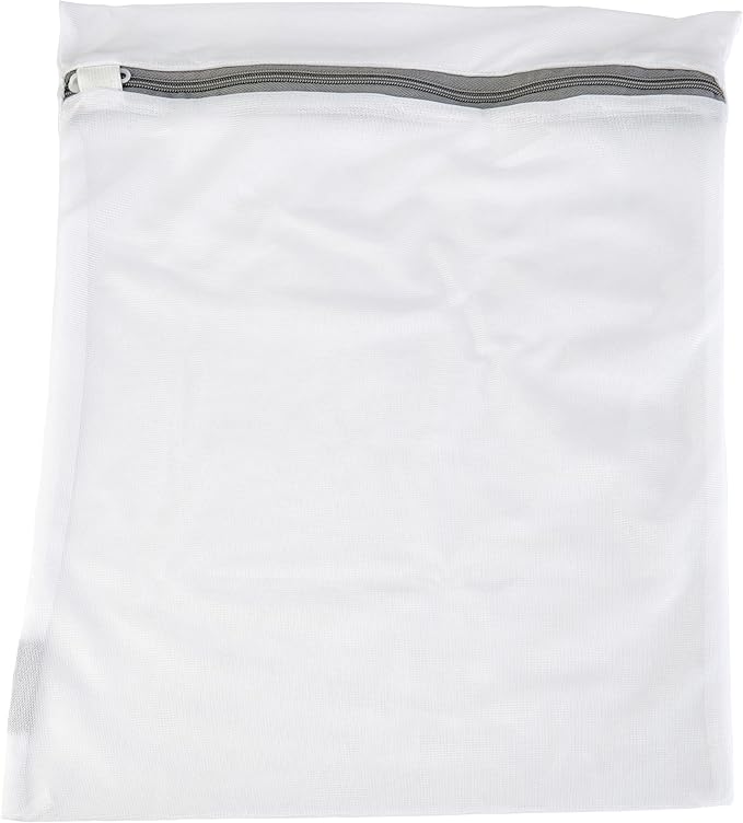 2 Pack Large Mesh Wash Bag | Laundry | Washing Machine | Zipper Closure | Prevents Pulling and Tearing | Clothes | Garments | Delicates | Socks | White