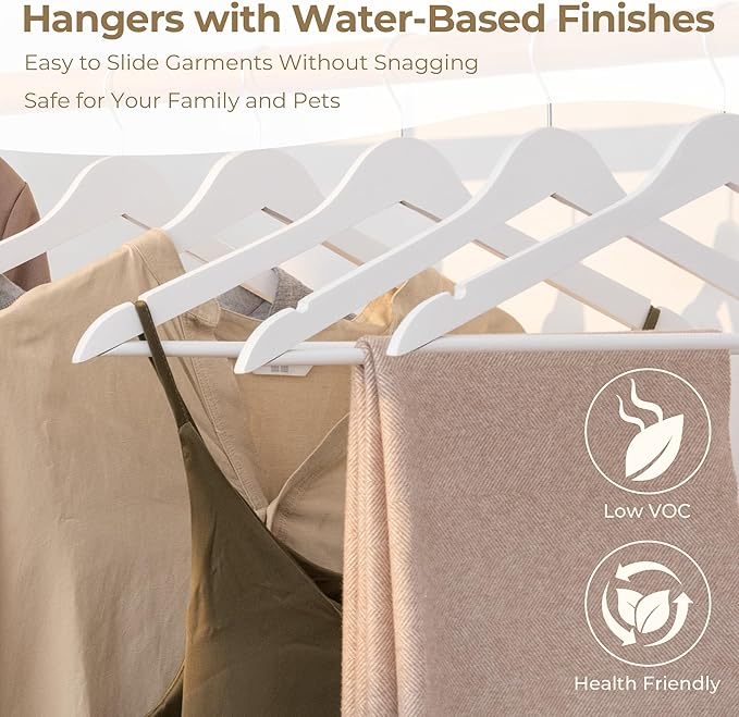GRANNY SAYS Clothes Hangers for Closet, 30 Pack Wood Hanger, Heavy Duty Wooden Hangers for Coats, Suits, Pants, White