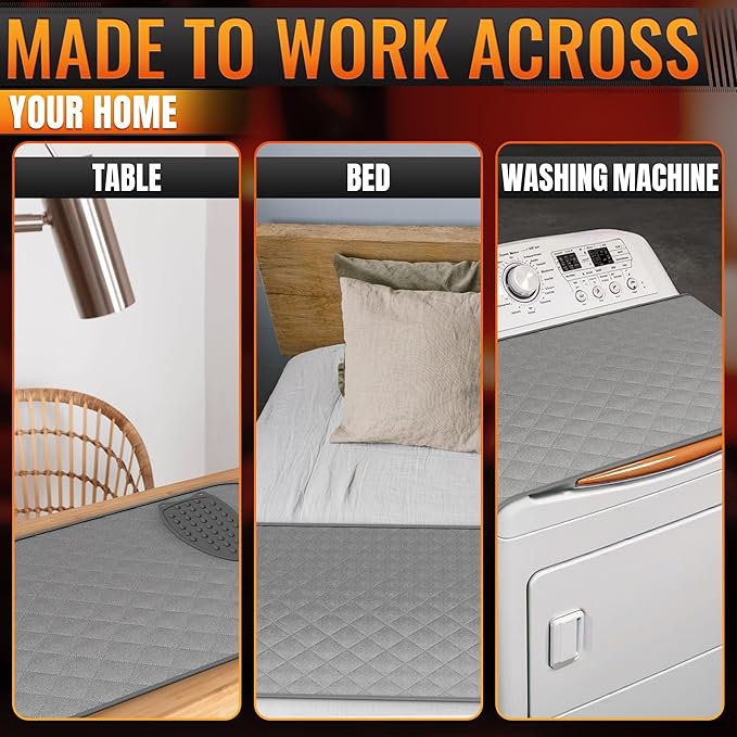 Portable Ironing Mat for Table Top – Foldable Ironing Pad for Table (39.8" x 18.3") with 4-Layer Heat-Resistant Fabric & Magnetic Edges – Easy to Store, Designed for Small Spaces & Quick Ironing