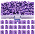 Swpeet 150Pcs Purple Plastic Clothes Hanger Size Markers Color-Coding Hangers with Storage Box