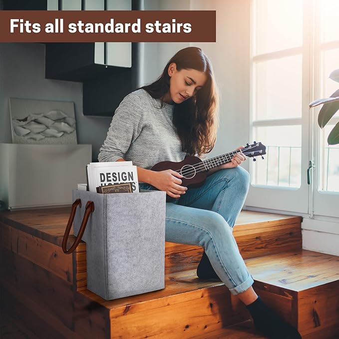 SAM AND MABEL Stair Basket (Light Gray)