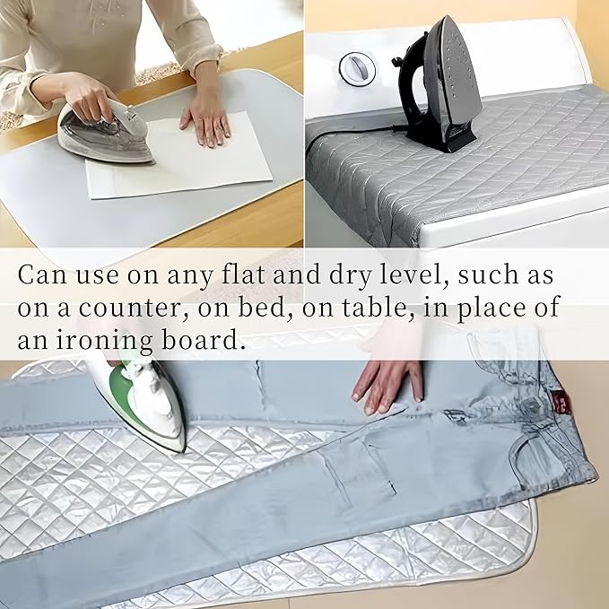 Zerodis Ironing Mat, Magnetic Mat Laundry Pad, Portable Foldable Anti‑Slip Ironing Blanket for Washer,Dryer,Table Top,Countertop