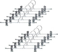 MAWA by Reston Lloyd Space-Saving Clothes Hanger for Pants and Skirts with Two Non-Slip Clips Style K/30D, Set of 12, Silver, 12 Count,18740M