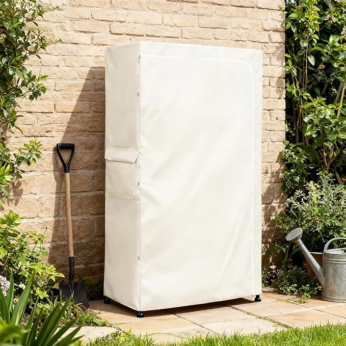 Rileytee Wire Shelf Cover,Heavy Duty 600D Dustproof Waterproof Shelf Covers for Wire Shelving,Outdoor Storage Rack Cover for Wire Rack with Zipper,White,36"W x 18"D x 72"H