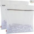 Polecasa 2Pcs 24 x 24 Inches Extra Durable Fine Mesh Laundry Bags with Sturdy Zipper for Delicates, Extra Large Laundry Room Essentials for College, Dorm (2 X-Large)