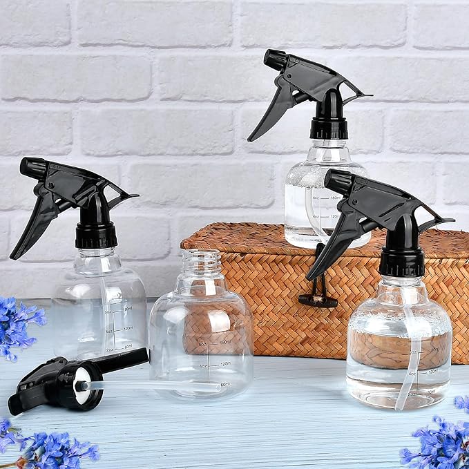 24 Pack 8 oz Small Spray Bottle, Refillable Empty Spray Bottles with Measurement and Adjustable Nozzle, Spray Bottle for Hair, Cleaning, Plants, Kitchen, Bathroom, Salon & Home Use