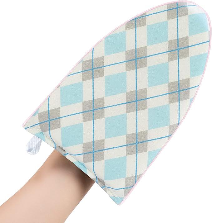 CINPIUK Garment Steamer Ironing Gloves Anti Steam Glove Heat Resistant Garment Steamer Mitt, Garment Steam Accessories for Clothes，Blue & White, 2PCS
