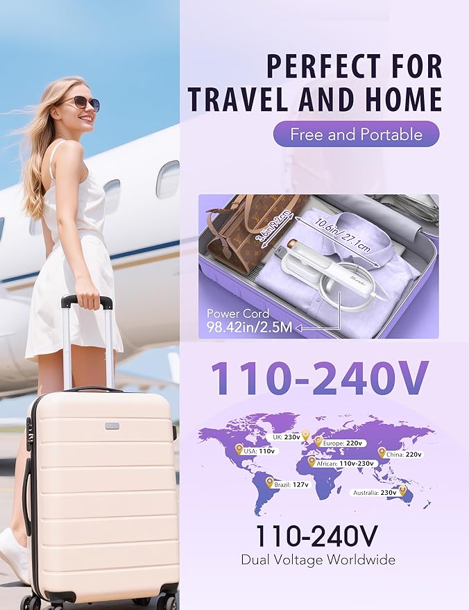 Steamer Iron for Clothes, Portable 2 In 1 Travel Handheld Garment Steamer, Steam Iron for Travel and Home