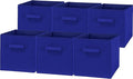 Simple Houseware Foldable Cube Storage Bins, 11-Inch Dark Blue, 6-Pack Fabric Cubes Organizer for Closet or Shelves