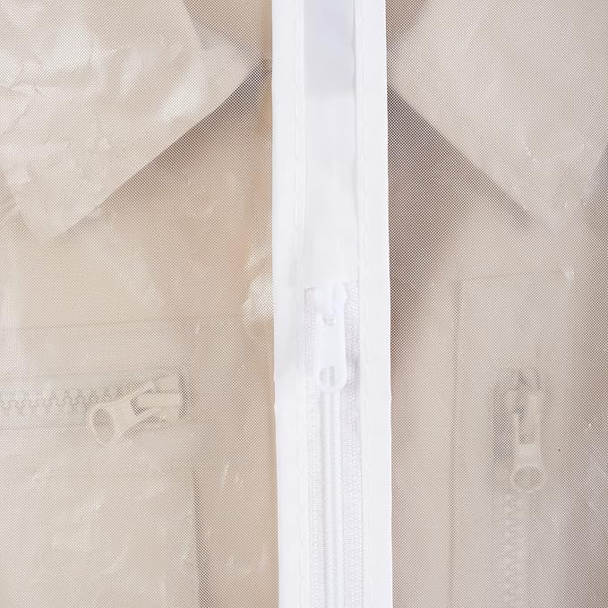 Clear Garment Bags with Full Zipper Lightweight Foldable Dust Proof Breathable Extra Wide Travel Suit Cover for Hanging Clothes Closet Storage, 24'' x 55'' / 6 Pack