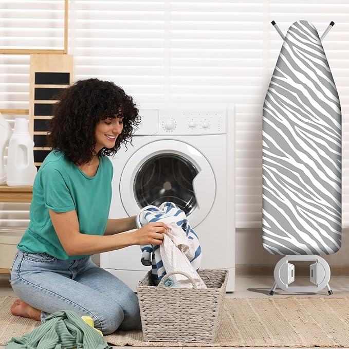 BNDX Heat Resistant Ironing Board Cover 15x54 Inch - with 2" Elastic & Buckles Scorch Proof Padding for Sewing Studios & Busy Adults - Wild Rhythm