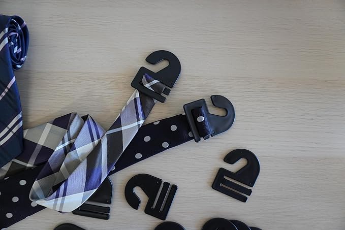 Shinko Hanger Tie Hooks, 10 Pieces, Black