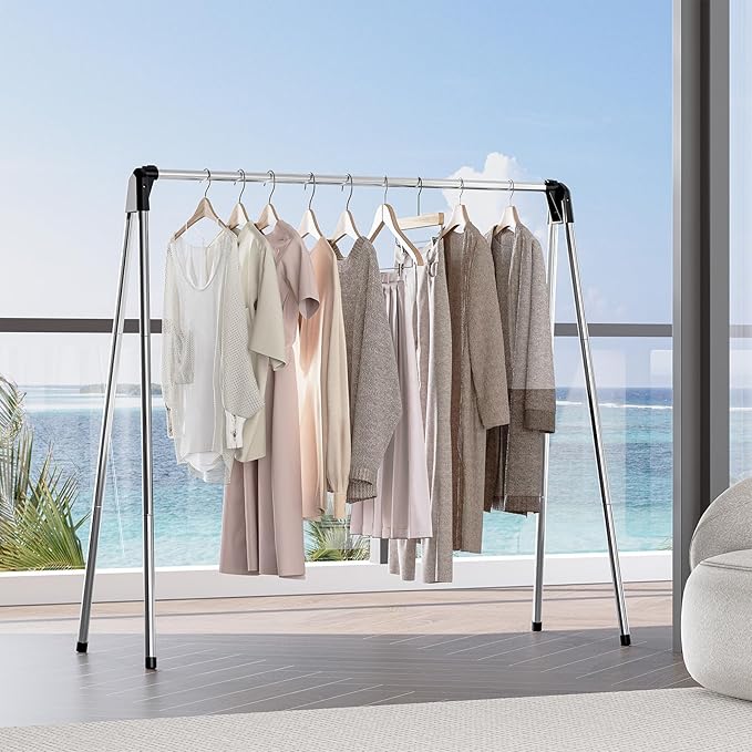 APEXCHASER Clothes Drying Rack - Laundry Rack for Efficient Air Drying, Collapsible Clothing Rack, Foldable Clothes Drying Rack, Heavy Duty Stainless Steel Clothes Rack