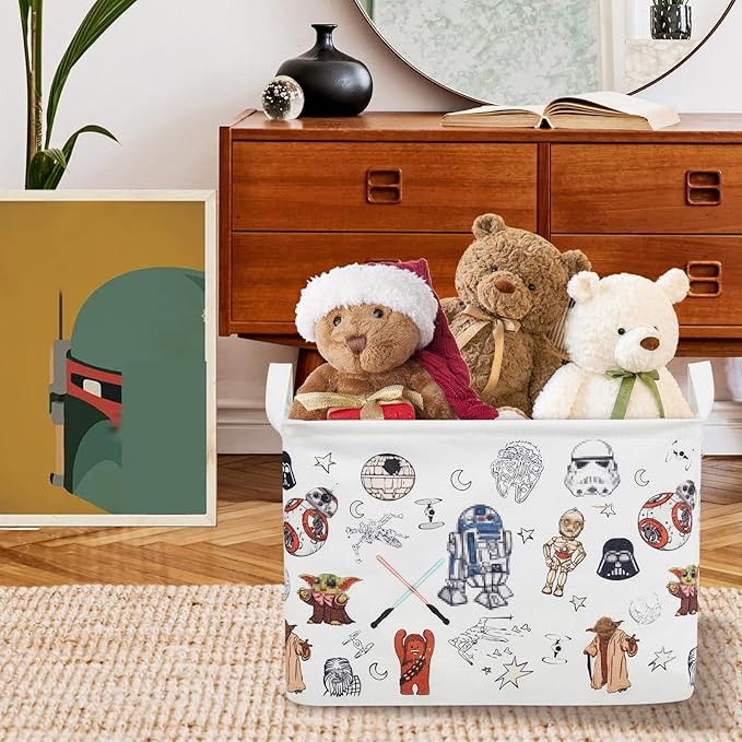 Star Room Nursery Decor,Baby Laundry Large Hamper Foldable With Waterproof Pe Coating,Dirty Clothes Basket Featuring The Child,Bedroom,Bathroom Set,Toy Bin,Kids Birthday Gifts (Square)