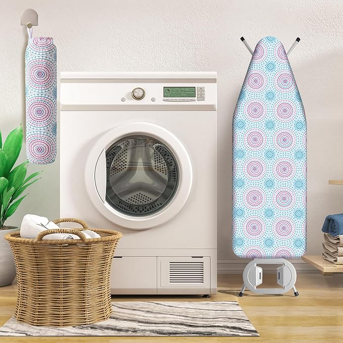 BNDX Ironing Board Cover and Pad 15" x 54" for Wedding Gift - Dorm Rooms Non Slip Padding Stain Resistant Retired Seniors Sewing Enthusiasts, Elastic Edge Fit Waterproof Resistant - Cosmic Pulse