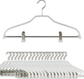 Mawa by Reston Lloyd Silhouette Series Non Slip Space Saving Hanger with Pant Clips, Style 40/FK,Set of 70, White