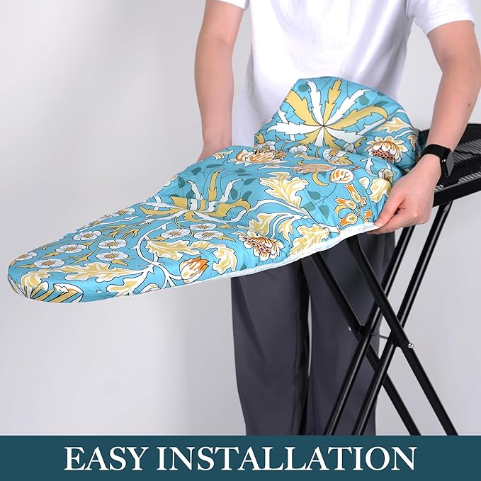 Ironing Board Cover and Pad, (15″X54″) Standard Size, Stain-Resistant & Wrinkle-Free Surface，Thick Padding, Elastic Edge