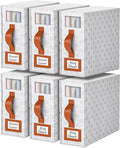 6 Pack Bed Sheet Organizers and Storage, (King & Queen Size) Sheet Organizer for Linen Closet, Foldable Bedding Storage Box with Window for Bedsheets, Duvet Cover and Pillowcase (Light Printed 6 Pack)