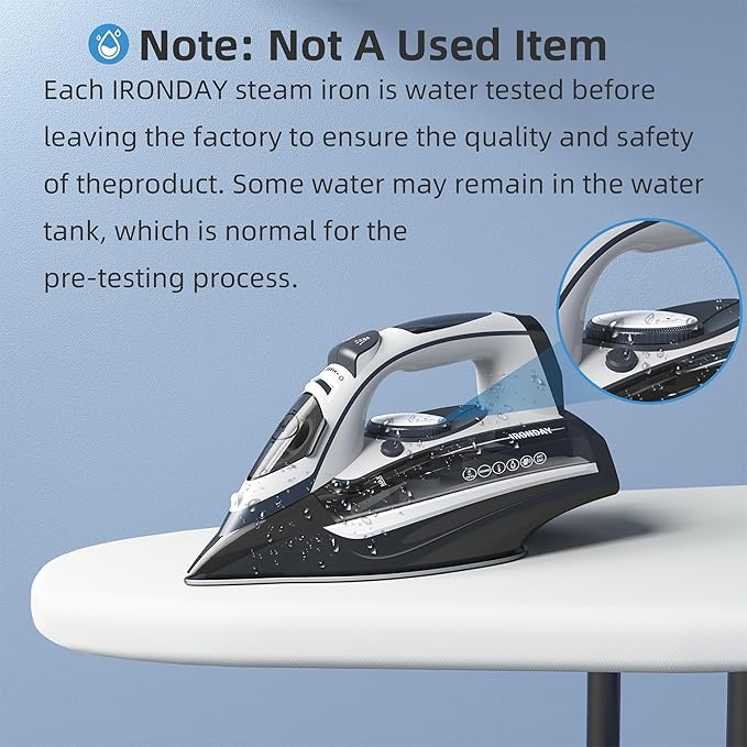 1700W Steam Iron for Clothes 20s Fast Heat-up, Non-Stick Ceramic Soleplate, 14.07oz Large Water Tank, Auto-Off, Burst Steam, Self-Cleaning, roning Clothes for Home