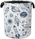 Vintage Planet Rocket Laundry Basket Collapsible Laundry Hamper Clothes Toy Storage Bin for Bathroom Bedroom Room Decor 16" X 20.8"