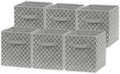 Simple Houseware 11-Inch Foldable Cube Storage Organizer Bin, Geometric Grey, 6 Pack
