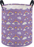 ESSME Kids Laundry Basket,Rainbow Hamper Collapsible Canvas Waterproof Storage Bin for Boys, Cute Hamper,Gift Baskets(Rainbow)