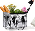 tobyto Reusable Grocery Bag on Wheels, 105L Foldable Rolling Tote, Shopping Trolley 66LBS Capacity - Water-Resistant for Laundry, Picnic, Storage & Travel