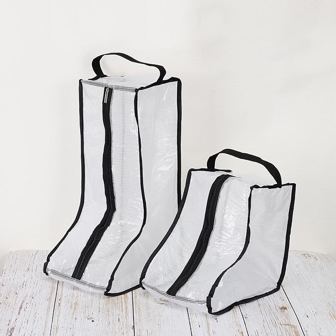 Patikil Boots Storage Bags, 4 Pack Waterproof Tall/Short Boot Carry Organizer Protector for Travel Daily Use, Orange