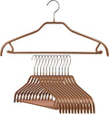 MAWA by Reston Lloyd Silhouette Series Non-Slip Space Saving Clothes Hanger with Bar & Hook for Pants and Skirts, Style 41/FRS, Set of 12, Copper